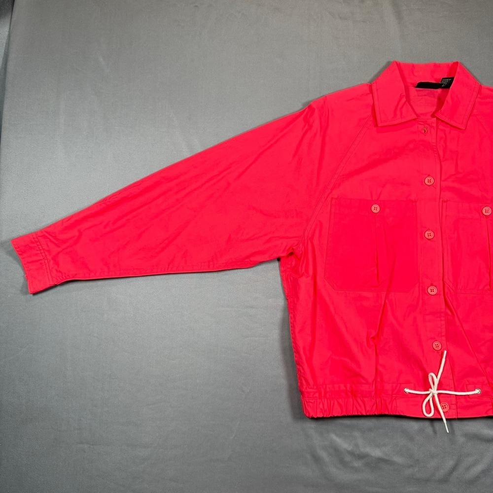 Liz Claiborne Vintage Womens M/L Coral Pink Cotton 2pc Jacket Pants Set Casual - Picture 10 of 16
